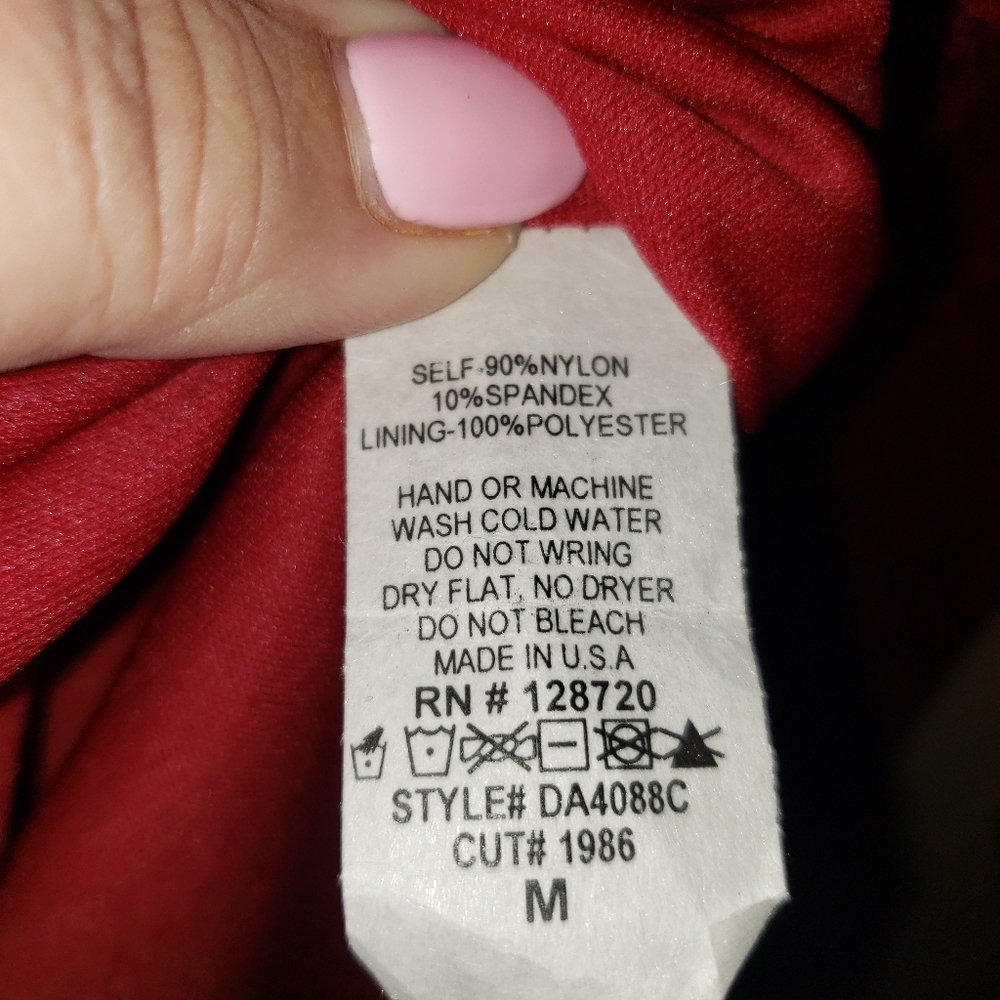 Francesca Misses M red Burgundy dress lace overlay embroidery stitched Christmas - Picture 2 of 7